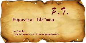 Popovics Tímea névjegykártya